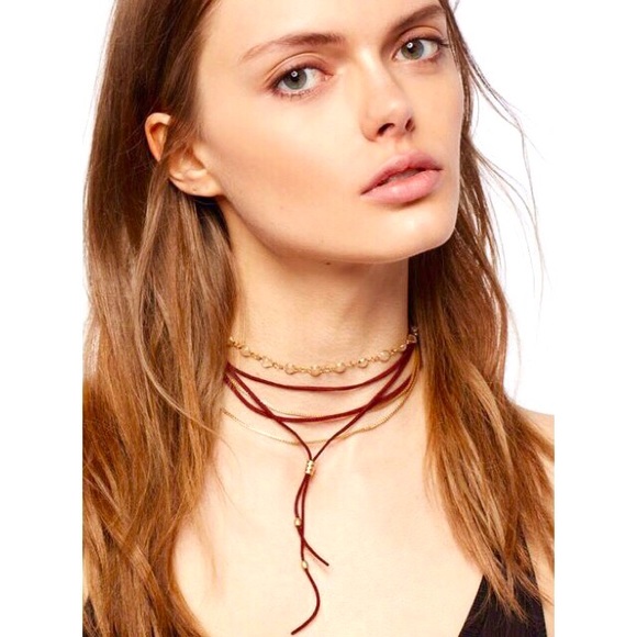 Free People Wanted and Wild Leather Bolo Necklace